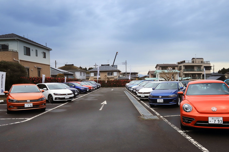 2018年のフォルクスワーゲン・オールラインナップ試乗会は静岡県御殿場市で開催された。試乗車の数は全12モデル、28台（！）に上った。