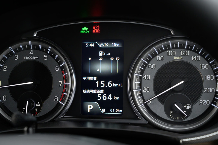今回の試乗では、高速道路やワインディングロードなどを遠慮なく走って、満タン法で14.1km/リッターの実燃費を記録。実感としては、15km/リッター程度なら無理なくいけると思えた。