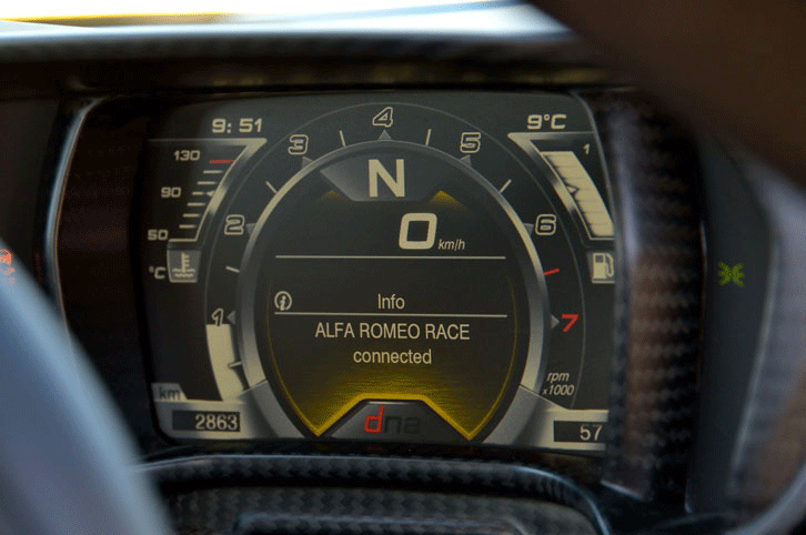 TFT液晶タイプの計器盤。運転に必要な情報は、全てアニメーション表示になっている。（写真をクリックすると表示バリエーションが見られます）