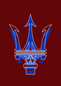 マセラティブランドの象徴である「トライデント」。