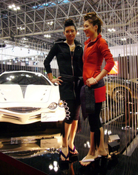 毎度、個性的な演出で観客を楽しませるミツオカ。今回も音楽にコスチュームにと、派手にキメてみせた。