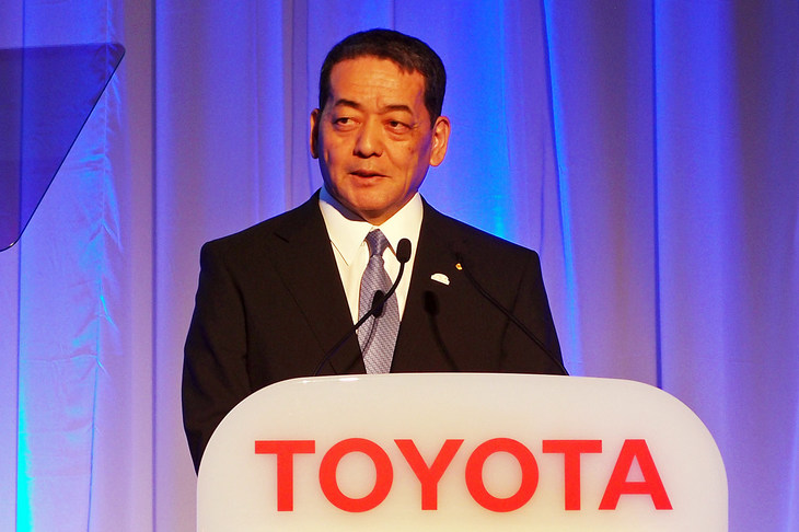 「EV C.A. Spirit」の代表を務めたトヨタ自動車の寺師茂樹氏。（写真は2019年7月の、トヨタのEV戦略説明会のもの）