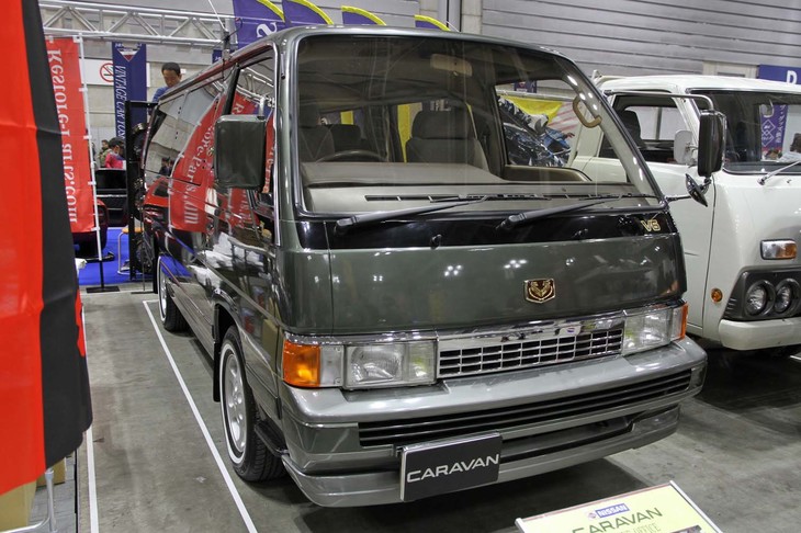 日産系、特に商用車に強いバラクーダが出展していた1989年「日産キャラバン」（E24）。「エグゼクティブオフィス」の名称で東京モーターショーに出展された個体から、特別装備を外したモデルとのこと。