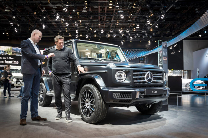 2018年のデトロイトショーで発表された現行型「Gクラス」。数え方にもよるが、現行型は3世代目のモデルとなる。