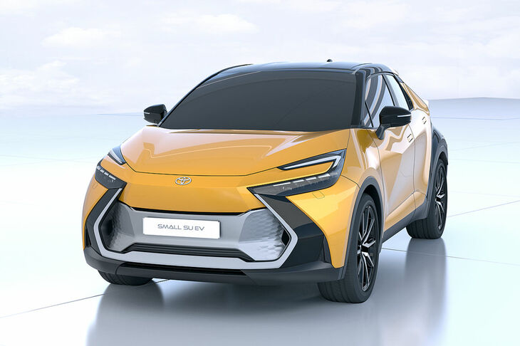 トヨタ・ヤリス クロスEV／市場投入時期：おそらく2027年／トヨタはこのスタディーモデルを「SU EV」と呼んでいるが、見た目は電気自動車の「ヤリスSUV」に似ている。ただしフロントのギザギザは、おそらく量産に入る前に少しトーンダウンされるであろう。