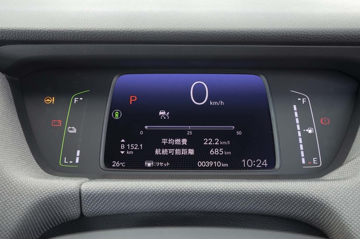 7インチサイズのカラー液晶メーター。「最小限の情報を最大限に表示する」を目標に開発された。