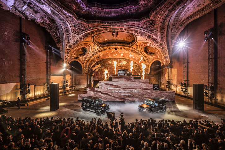 新型「メルセデス・ベンツGクラス」発表会の様子。