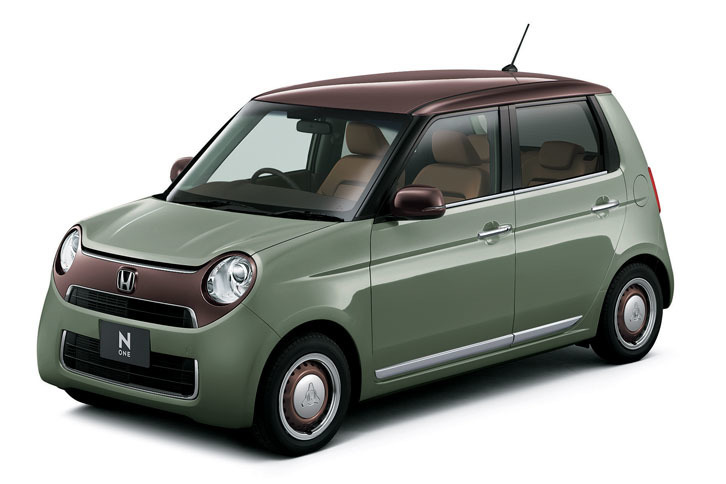 「N-ONEセレクト」。ボディーカラーは「アッシュグリーン・メタリック＆ブラウン」。