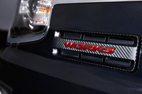 エンジンの冷却効率を高めるために、フロントに追加されたエアインテーク。カーボン調のガーニッシュで装飾されている。