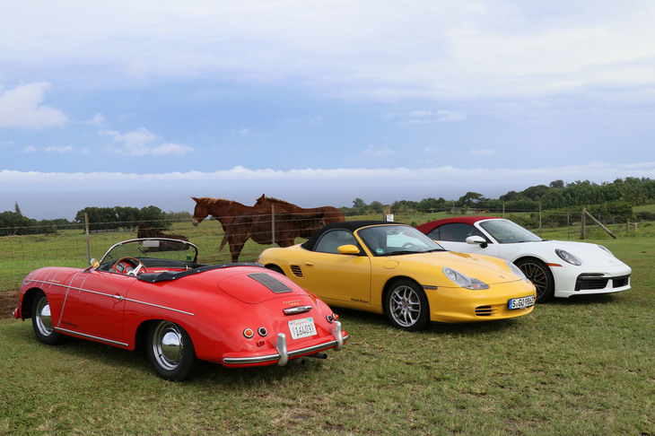 今回の「ポルシェヘリテージエクスペリエンス ハワイ」は、ポルシェミュージアムが所蔵する歴代オープンモデルで、ハワイ火山国立公園やコーヒー農園、植物園といったスポットを巡るというもの。世界の主要国からモータージャーナリストが参加した。