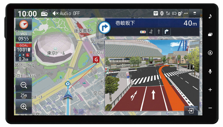 ディーラーオプションで用意される10インチナビ。