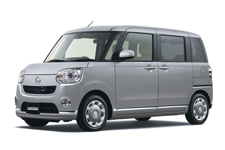 「ムーヴ キャンバス」のカラーバリエーション。写真のボディーカラーは、スムースグレーマイカメタリック。