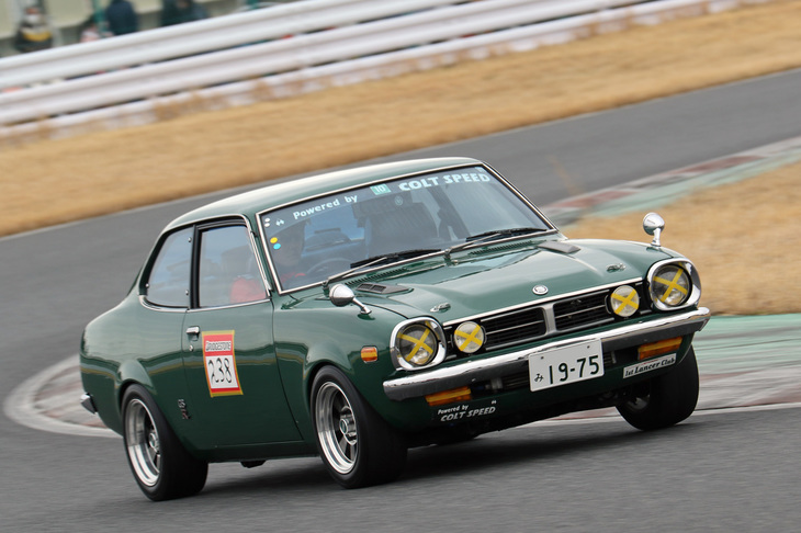 「三菱ランサー1600GSR」。サファリラリー総合優勝をはじめ、後の「ランタボ」や「ランエボ」につながる活躍をみせた初代ランサーの最強グレード。