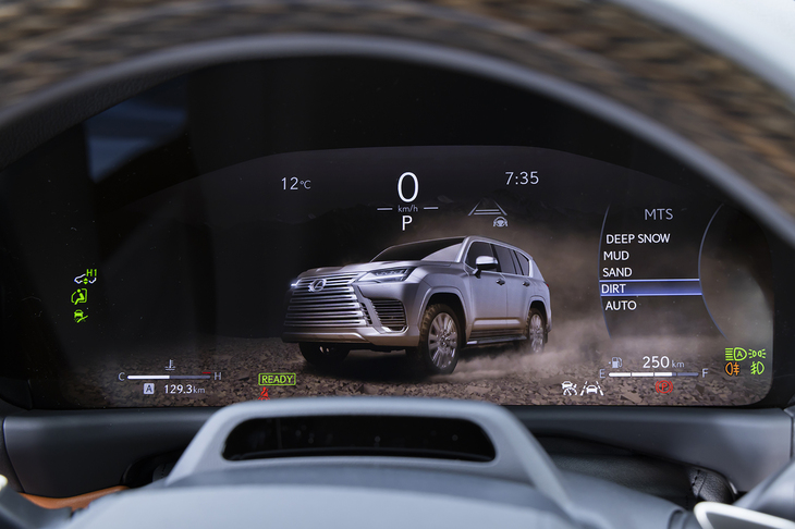 ドライブモードはオフロード用に5種類、オンロード用に6種類と多彩。切り替え時には液晶メーターに迫力のアニメーションが表示される。