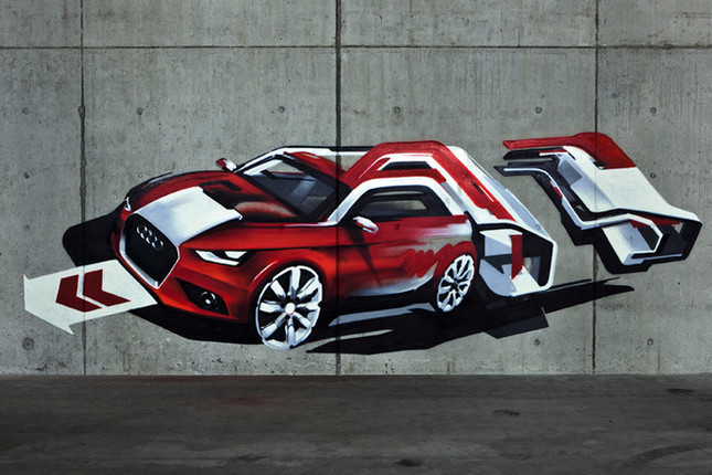 「アウディA1」のストリートアート
