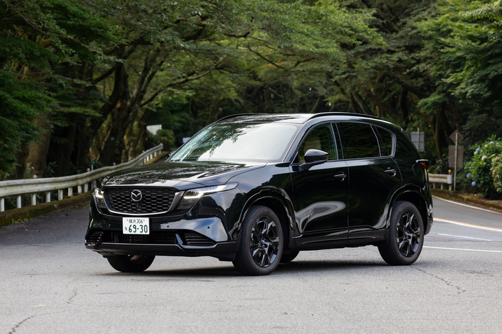 【マツダCX-5 Lのスペック】
	ボディーサイズ：全長×全幅×全高＝4690×1860×1695mm／ホイールベース：2815mm／車重：1710kg／駆動方式：FF／エンジン：2.5リッター直4 DOHC 16バルブ／モーター：交流同期電動機／トランスミッション：6段AT／エンジン最高出力：178PS（131kW）/6000-6200rpm／エンジン最大トルク：237N・m（24.2kgf・m）/3800-4000rpm／モーター最高出力：6.5PS（4.8kW）/1000rpm／モーター最大トルク：60.5N・m（6.2kgf・m）/100rpm／タイヤ：（前）225/55R19 99V／（後）225/55R19 99V（ブリヂストン・アレンザ001）／燃費：15.2km/リッター（WLTCモード）／価格：407万円
	
	【取材時の燃費データ】
	テスト距離：264.4km（市街地2：高速道路6：山岳路2）／使用燃料：21.4リッター（レギュラーガソリン）／参考燃費：12.4km/リッター（満タン法）／16.2km/リッター（車載燃費計計測値）