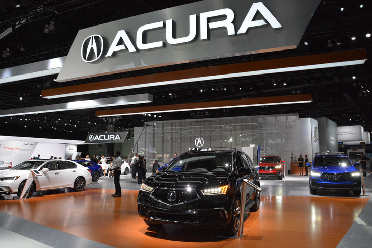 北米を主戦場とするホンダのプレミアムブランド「アキュラ」の展示スペース。