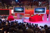 東京モーターショー2013の三菱ブース。