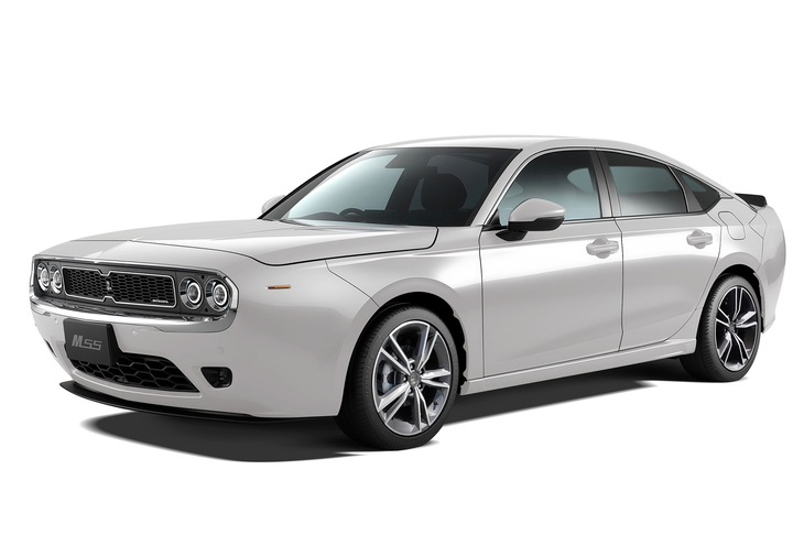 ミツオカが、「ホンダ・シビック」をベースに独自のデザインを架装した「M55」。ベース車のフロントに収まる構造物をクリアする必要があったため、フロントマスクが異様に突き出たモデルとなっている。