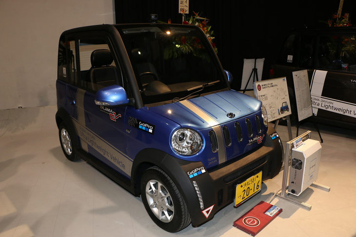 全長2545×全幅1290×全高1570mmと、軽自動車よりもコンパクトな「タジマ・ジャイアン」。過疎地域での利用などが想定されているという。