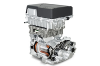 2017年にデビューした2代目「日産リーフ」のパワートレイン。変速機などは装備されておらず、モーターはリダクションギアを介して車軸につながっている。