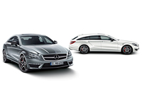 「メルセデス・ベンツCLS63 AMG S」と、「CLS63 AMG Sシューティングブレーク」。