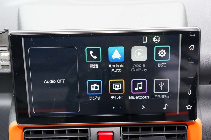 新規設定された9インチのディスプレイオーディオ。高精細な画面が自慢だ。