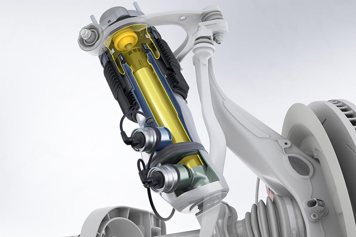 新開発の「3チャンバーエアサスペンション」のカット図。