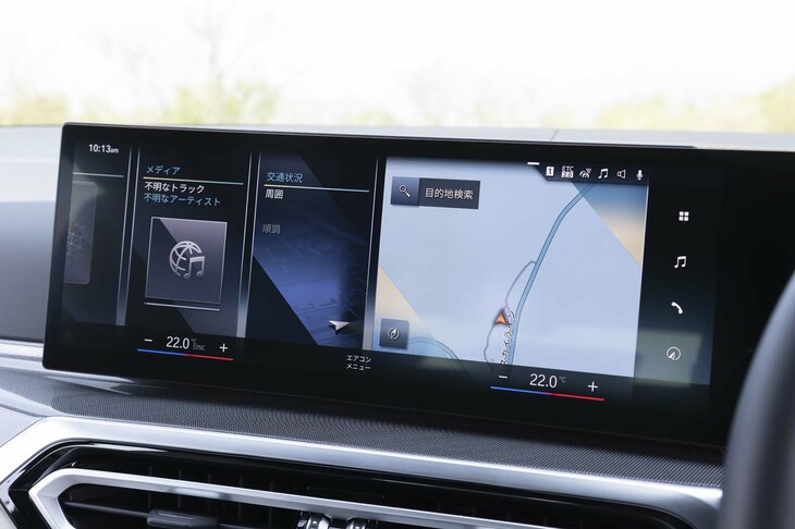 センターコンソールにはiDriveのダイヤルが残されているが、インフォテインメントはタッチ操作が前提のシステムになった。