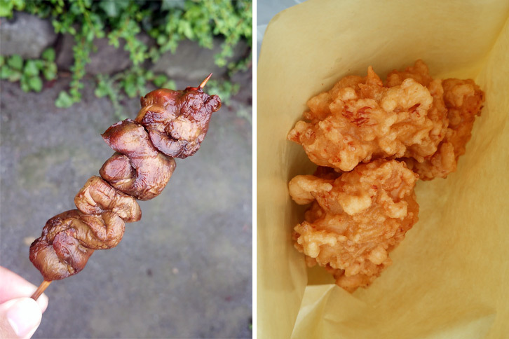 この日いただいたのはレバーとから揚げ。レバーはイマドキのプリプリ系ではなく、昔ながらのしっかり焼いた系。タレが芯まで染みていて、とにかくご飯、もしくは酒がほしくなった。から揚げも、油っぽさより「今、肉食ってます」という感覚が強くて美味。今度はコンビニでご飯買っていこう。