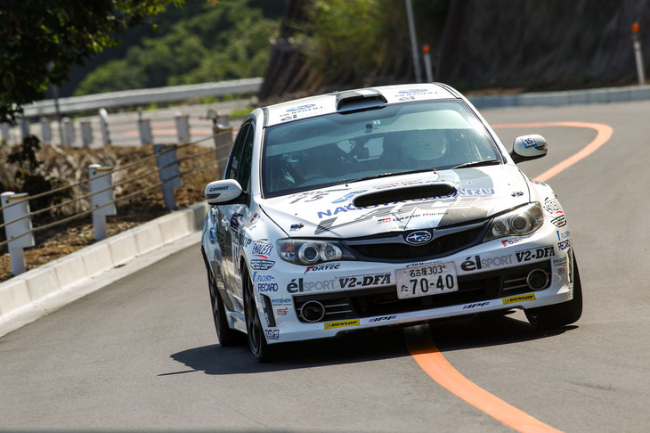 「スバル・インプレッサWRX」で参戦した若狭ラリー。高速ステージはさすがの走り。