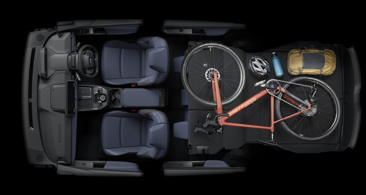 大型積載物を積み込んだ「トレイルシーカー」のシートアレンジ例。