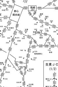 2018年度の「補正区間交通流図」（平日平均）を一部拡大した図。（原図は首都高速道路株式会社のHPより）
