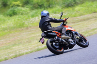 サーキットを駆け抜ける「125デューク」。排気量125cc以下につき、ピンク色のナンバープレートが装着される。