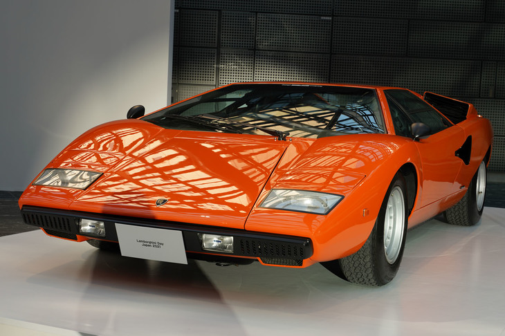 「カウンタックLP400」（1976年）。新車当時から日本に存在していたディーラー車両だという。わずか152台しか生産されなかったLP400の貴重な1台。