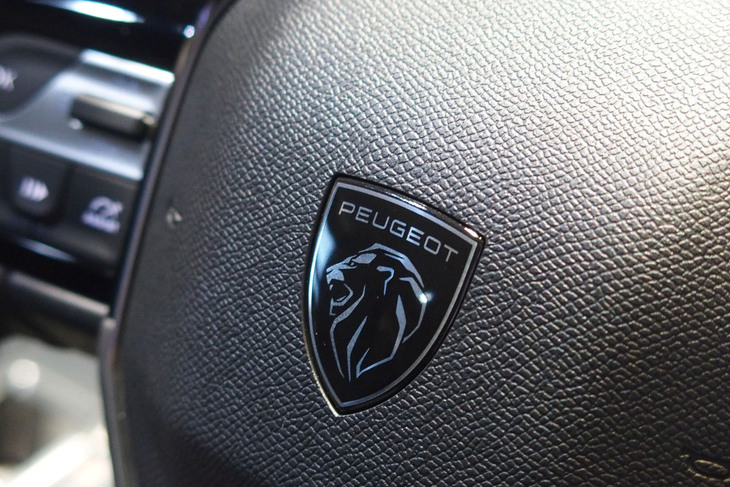 プジョー408アリュール（ステアリングホイールのエンブレム）