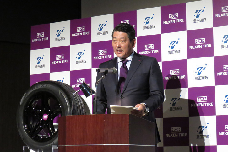 ネクセンタイヤジャパンの西村 竜社長。日本市場における目標として、輸入車ブランドNo.1のシェア獲得を挙げた。