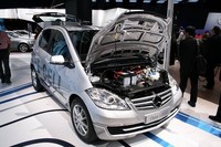 「Aクラス」ベースの電気自動車も、すでに量産レベルに達している。今秋、まず500台が生産される予定。


