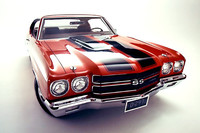 「シボレー・シェベルSS」
シェベルはもともと1960年代に発売された中型の乗用車で、「SS」はハイパワーのV8エンジンを積んだハイパフォーマンスモデル。7リッター超、450馬力を誇るモデルもあった。
