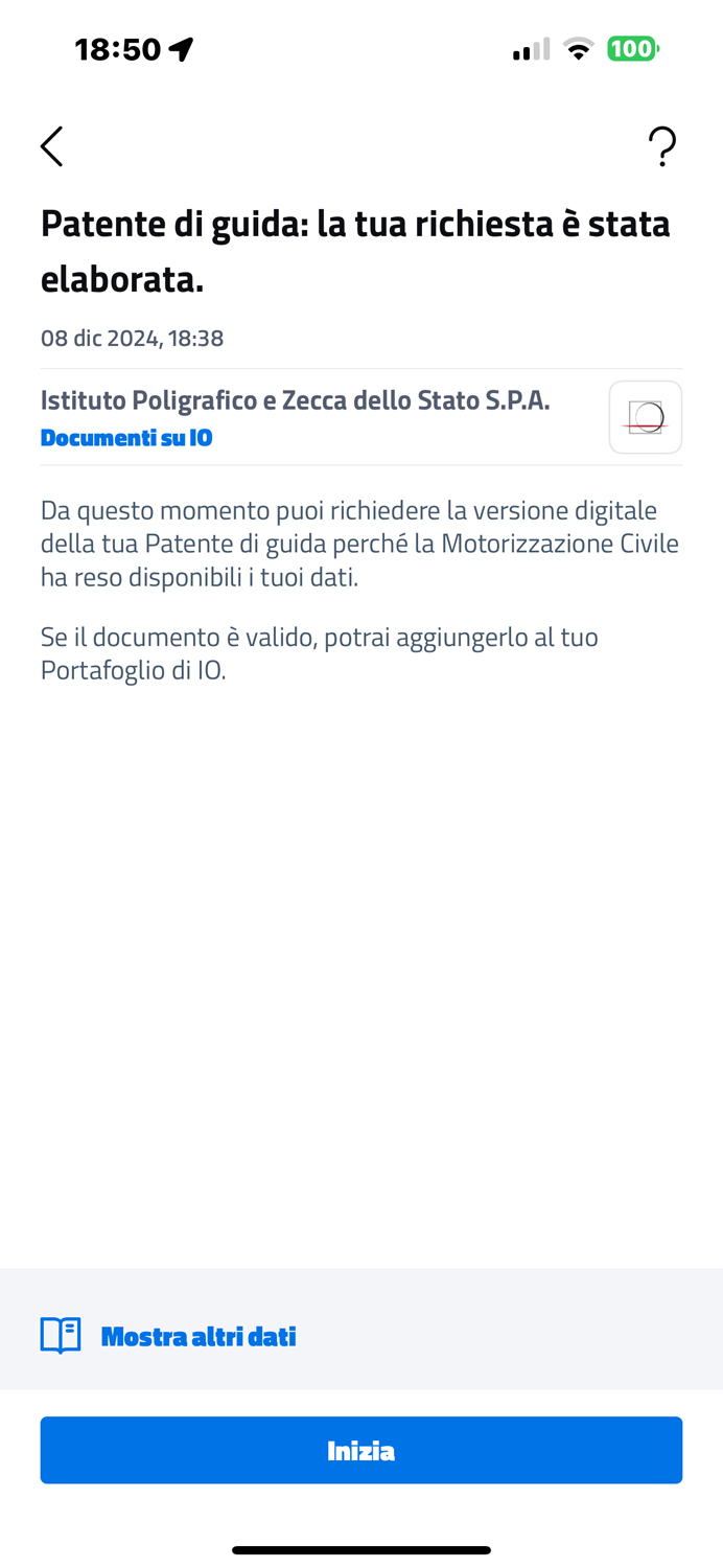 アプリ式免許免許が準備済みであることを示す表示が、2日後にやってきた。