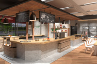 「Hondaウエルカムプラザ青山」のリニューアルに合わせてオープンした「MILES Honda Cafe（マイルズ ホンダ カフェ）」。世界各国のF1開催地にちなんだサンドイッチや、「ヒバの大樽」にためた「宗一郎の水」でいれられたオリジナルコーヒーなどのメニューが並んだ。