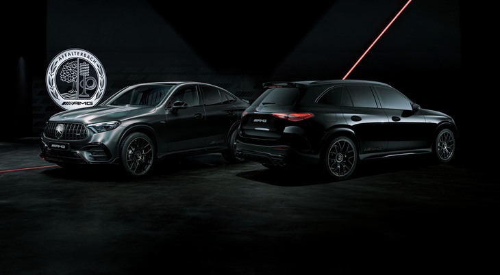 「AMG GLC53 4MATIC＋クーペ エディションダークパフォーマンス（ISG）」（写真左）と、「AMG GLC53 4MATIC＋エディションダークパフォーマンス（ISG）」（同右）。