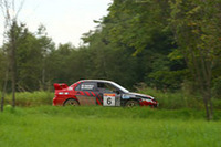 残念ながらリタイヤに終わった、奴田原選手のランサーエボリューション