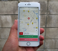 専用スマホに入っていた駐車場アプリ。今回のプロジェクトで用意された200カ所の駐車場が検索でき、さらに駐車の予約も可能。