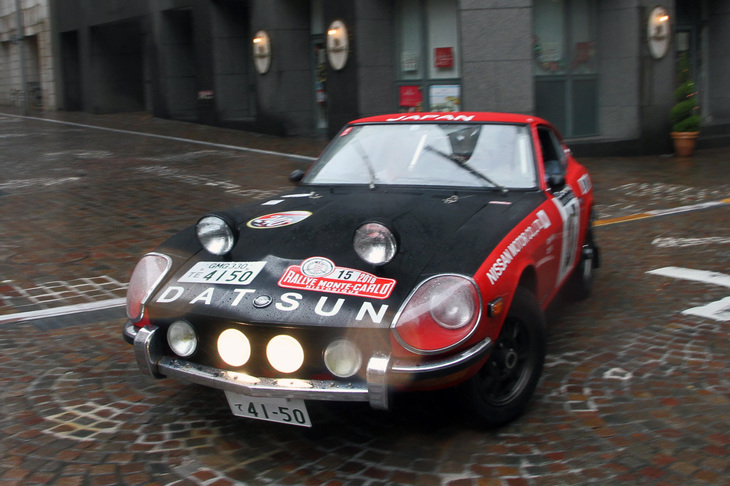 モンテカルロラリー仕様に仕立てた、左ハンドルの1972年「ダットサン240Z」。2018年のラリー・モンテカルロ・ヒストリックに参戦し、完走した経歴を持つ。