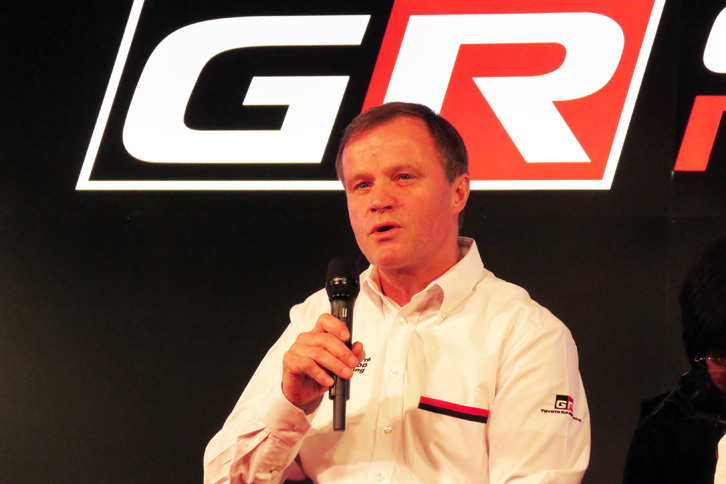 WRCで4度のドライバーズタイトルを獲得しているトミ・マキネン氏。「勝てるチームは高い志を持つ人が家族のように団結している。今はそういうチーム作りに力を入れている」と語った。