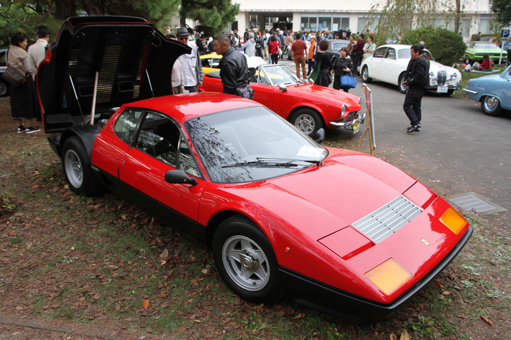 唯一のスーパーカーだった1979年「フェラーリ512BB」。エントリーリストには2台の「ディーノ246GT」もあったが、事情により来場せず。