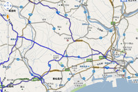 被災地で実際に通行実績のあったルートは、地図上に青く表示される。閲覧者は、今後も走行できる可能性が高い道として、参考にすることができる。