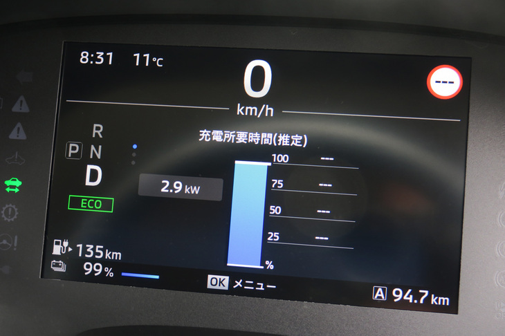 三菱eKクロスEV P（7インチカラー液晶メーター）