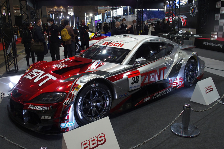 BBSの競技用ホイールを装着したTGR TEAM ZENT CERUMOの「ZENT CERUMO GR Supra」。